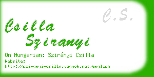 csilla sziranyi business card