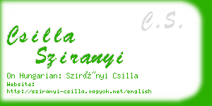 csilla sziranyi business card